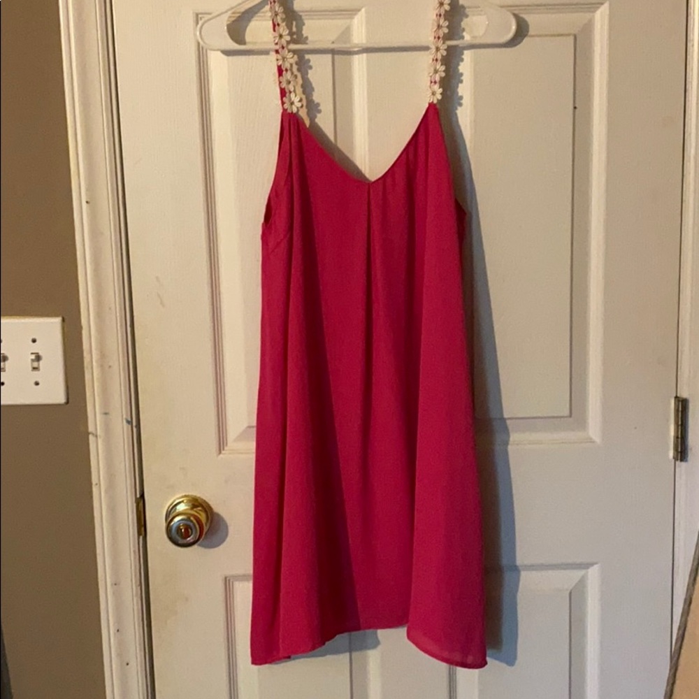 Hot pink chiffon dress